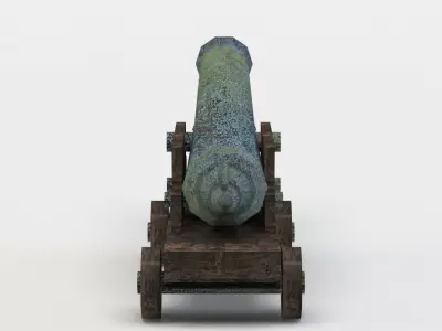 Cannon Low-poly 3D model 12
