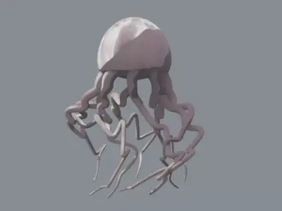 Intergalactic Jellyform - Minimal Sci-Fi Creature Model 3D model