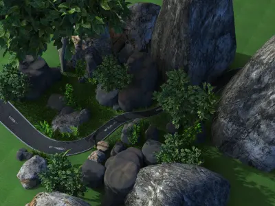Environment   Street Road Billboard  3D model