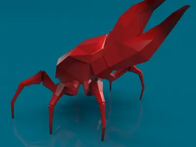 Low-Poly Crab polygonal Low-poly 3D model