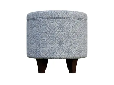 Loni Round Storage Ottoman Low-poly 3D model