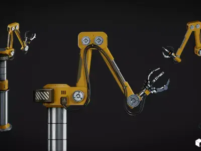 Robotic Machine Arm  Low-poly 3D model