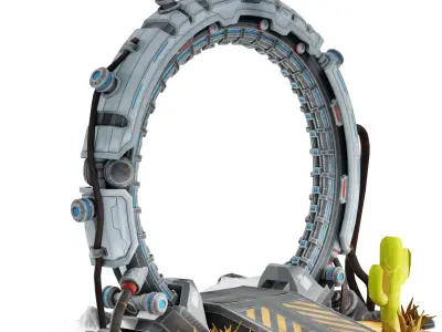 Sci-Fi Portal Gateway  Low-poly 3D model