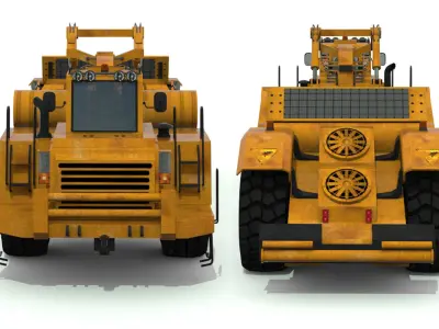 scraper truck Low-poly 3D model