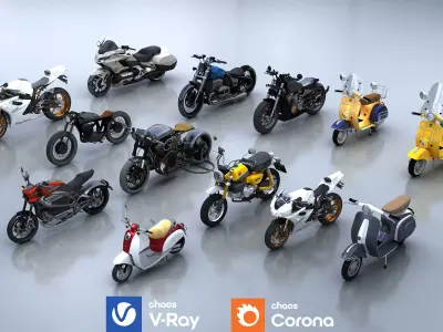 HighDetail Motorcycle Model Pack 3D model