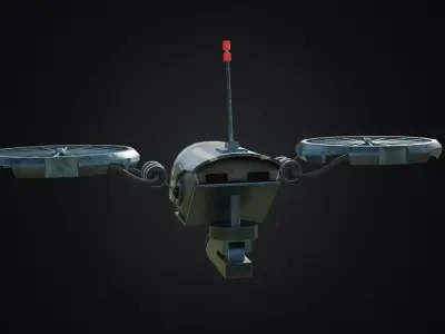 sci-fi Drone Low-poly 3D model get
