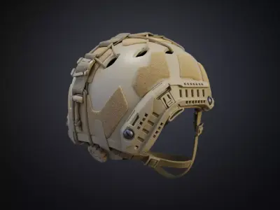 ventilated High cut Tactical Helmet high model 3D model