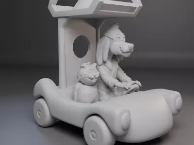 Hong Kong Phooey and Spot - 1974 Cartoon 3D print model