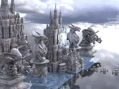 Temple of the Deep Cthulhu and Dagon extended Kit bash 3D model