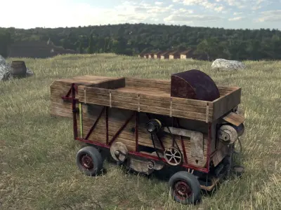 40 era Thresher - Combine Harvester 3D model