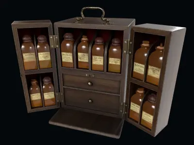 Apothecary Box Low-poly 3D model
