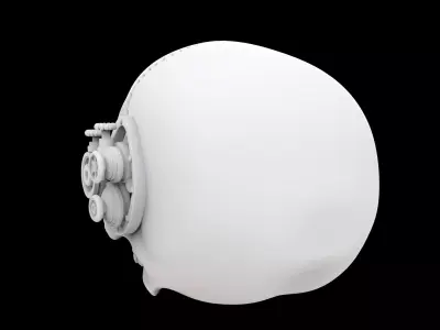 Half Steampunk Skull 3D Print Model 3D print model