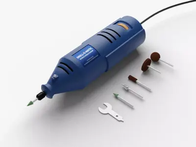 Mini-drill with accessories 3D model