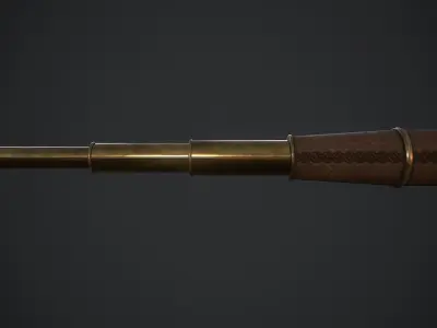 Spyglass brass knob Low-poly 3D model