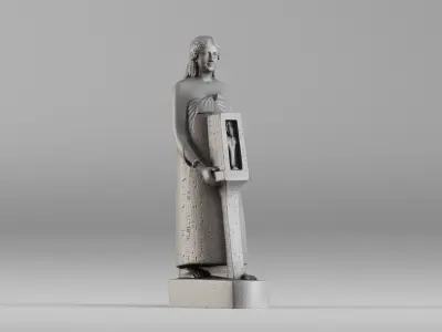 001647 Ancient Egyptian Priest High Detail 3D Scanned Statue 3D print model