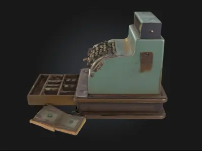 Vintage Cash Register  Timeless Charm of Antique Commerce 3D model