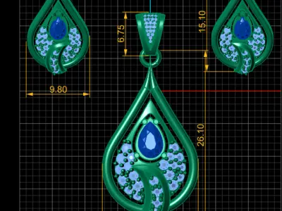 INDIAN ANTIQUE STYLE LOCKET SET 3D PRINTABLE MODEL 3D print model