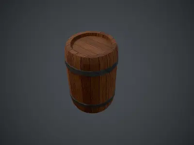 FREE Gameasset Barrel Free low-poly 3D model