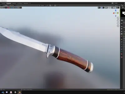 Hunter Knife Low-poly 3D model