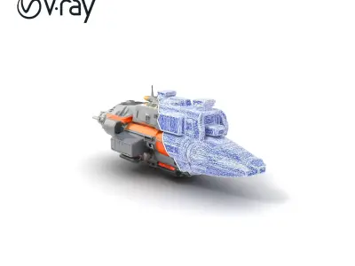 Cargo Transport Spaceship Industrial Model Pack Low-poly 3D model
