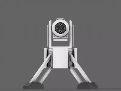 PBR Turret Gun 04 White Low-poly 3D model
