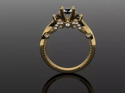 tria  women ring 3D print model