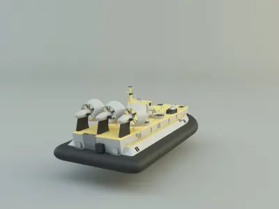 zubr russian hovercraft armed vehicle 3D model