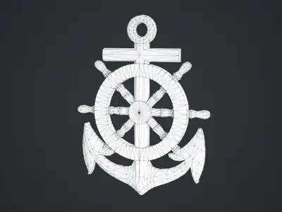 Sailor Badge Low-poly 3D model