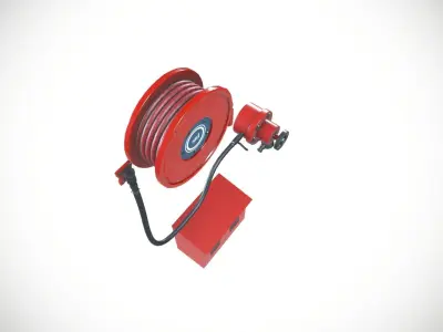 Fire Hose reel Low-poly 3D model get