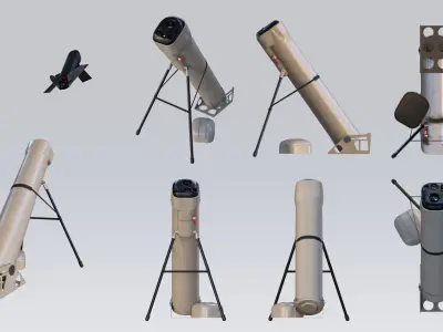 Switchblade 300 Drone Launcher and Multi-Pack Launcher 3D Model Collection