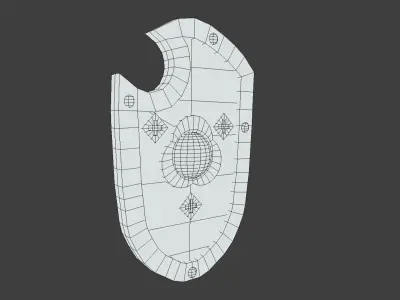 Stylized Steel Heater Shield Low-poly 3D model