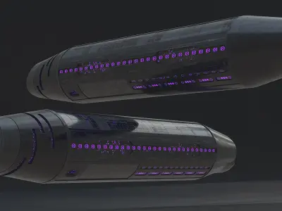  Black Tube Shaped UFO Ship 