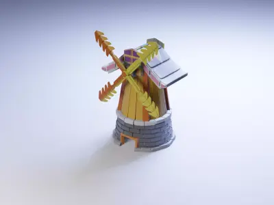 Wind Mill Japan Low-poly 3D model