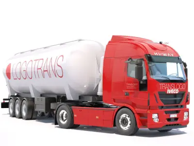 IVECO Hi-Way with Tipping Silo 3D model