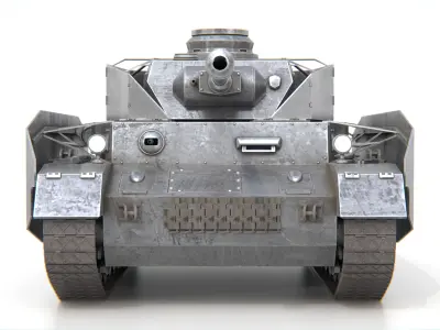Panzer IV Panzer 4 Medium Tank WWII German Tank Armored Skirt 3D model