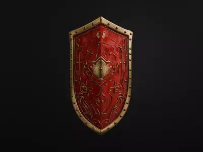 medieval shield Low-poly 3D model 19