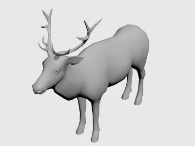 Moose-wild animals Low-poly 3D model