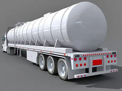 White Tanker Truck 1 3D model