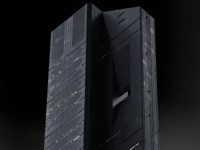 Brutalist Scifi Future Building 03 3D model