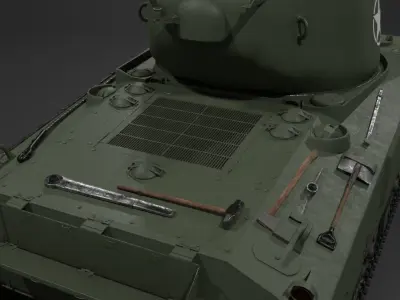 M4A2 76 W Sherman Medium Tank  Free 3D model