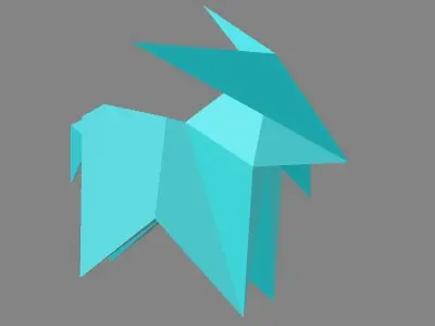 Origami Goat Low-poly 3D model