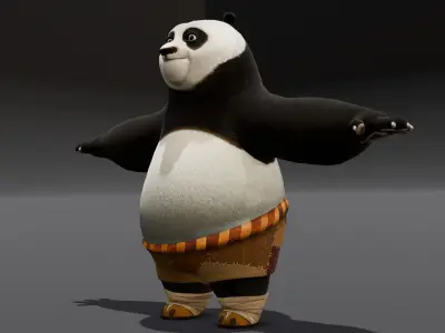 Panda Rigged 3D Model  Low-poly 3D model