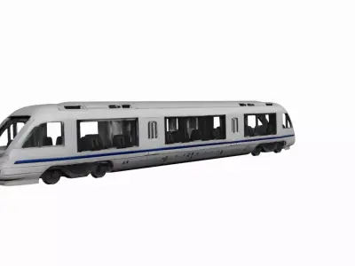 Modern Passenger Train High Speed Rail Transport Model 3D model