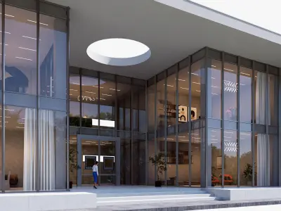 INVESTRIBE Office Building Low-poly 3D model
