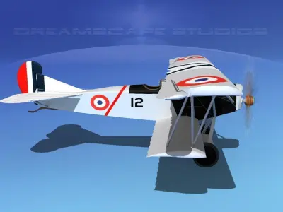 Fokker D-VII V15 France 3D model