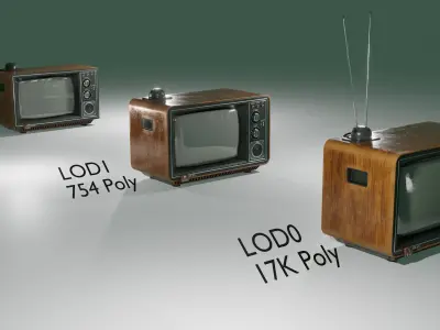 Old Tv  Low-poly 3D model