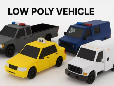 Low Poly Vehicle Pack Low-poly 3D model Low-poly