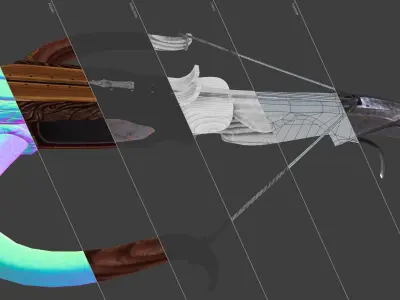 Fantasy Crossbow Low-poly 3D model