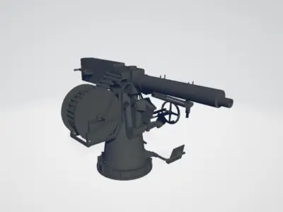 Japanese WW2 Gun 3D model