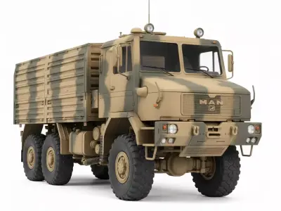 Desert Camouflage Utility Truck Low-poly 3D model
